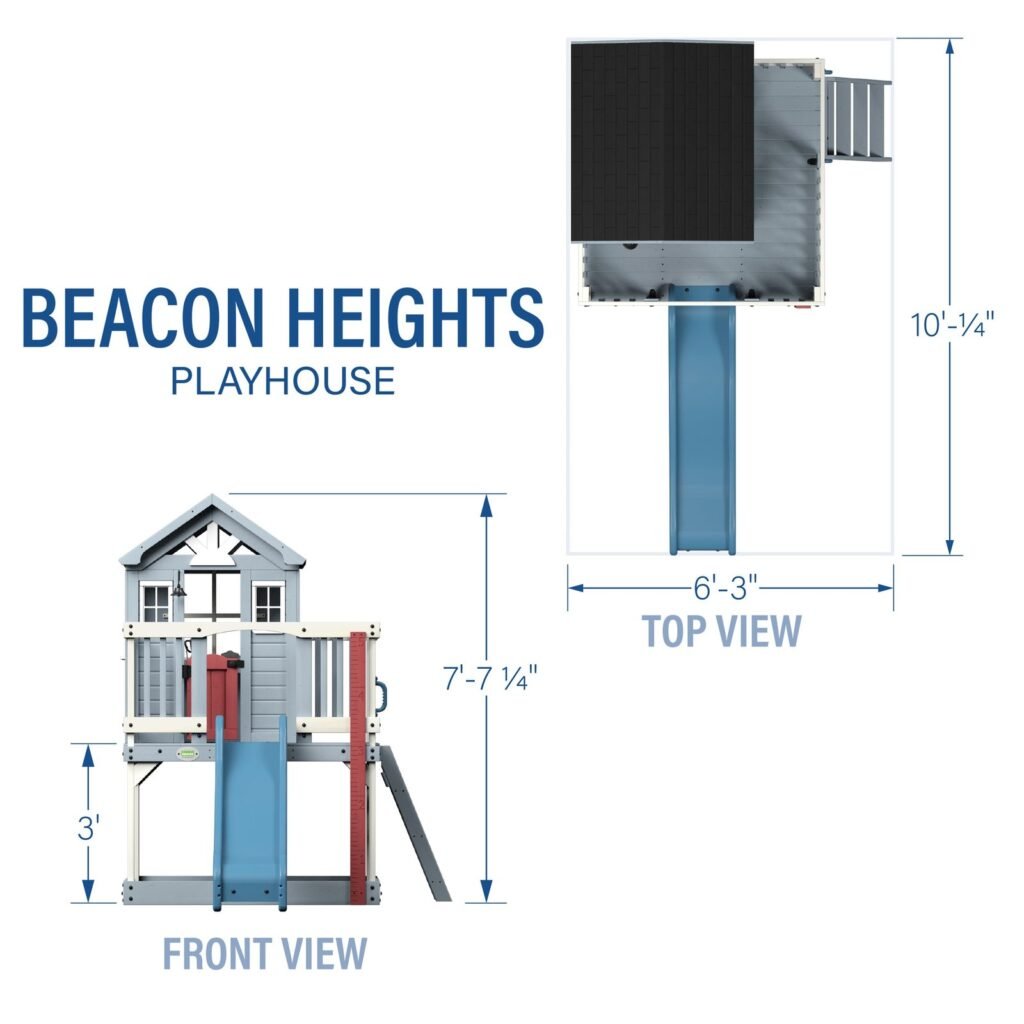 Backyard Discovery Beacon Heights playhouse safety dimensions diagram
