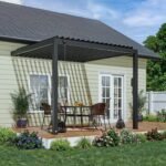 Backyard Discovery Evanston 10 x 10 wall-mounted louvered pergola