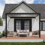 Evanston 12 ft. x 10 ft. Wall-Mounted Louvered Pergola alternate product view