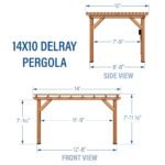 Backyard Discovery Delray 14 x 10 pergola dimensions diagram
