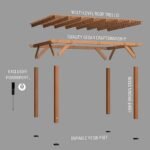 Backyard Discovery Delray 14 x 10 pergola exploded assembly view