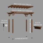 Ashland 14 ft. x 10 ft. Outdoor Patio Pergola exploded assembly diagram
