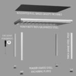 Backyard Discovery Windham 14 x 12 steel pergola exploded assembly view