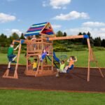 Backyard Discovery Beach Front wooden playset rear view