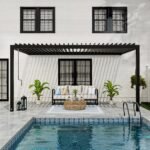 Evanston 16 ft. x 10 ft. Wall-Mounted Louvered Pergola alternate product view