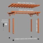 Backyard Discovery Beaumont 16 x 12 pergola exploded assembly view