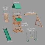 Backyard Discovery Belmont wooden playset exploded assembly view