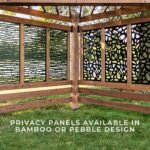 Verona Bamboo-Panel Corner Pergola shown in an outdoor setting