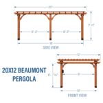 Backyard Discovery Beaumont 20 x 12 pergola dimensions diagram