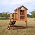 Backyard Discovery Echo Heights cedar playhouse rear view