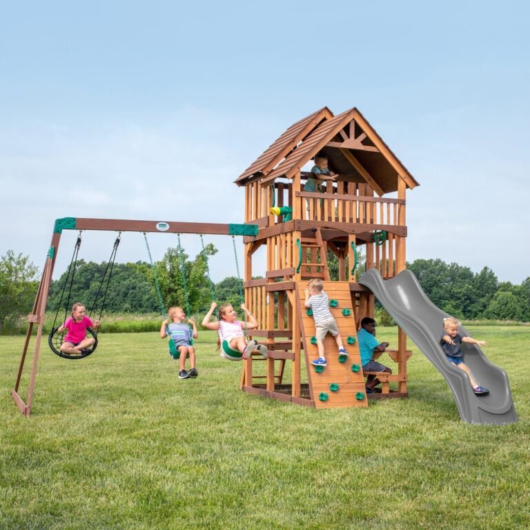 Backyard Discovery Highlander gray playset hero view