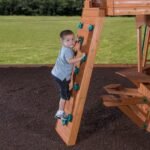 Backyard Discovery Woodland playset gray slide lifestyle view