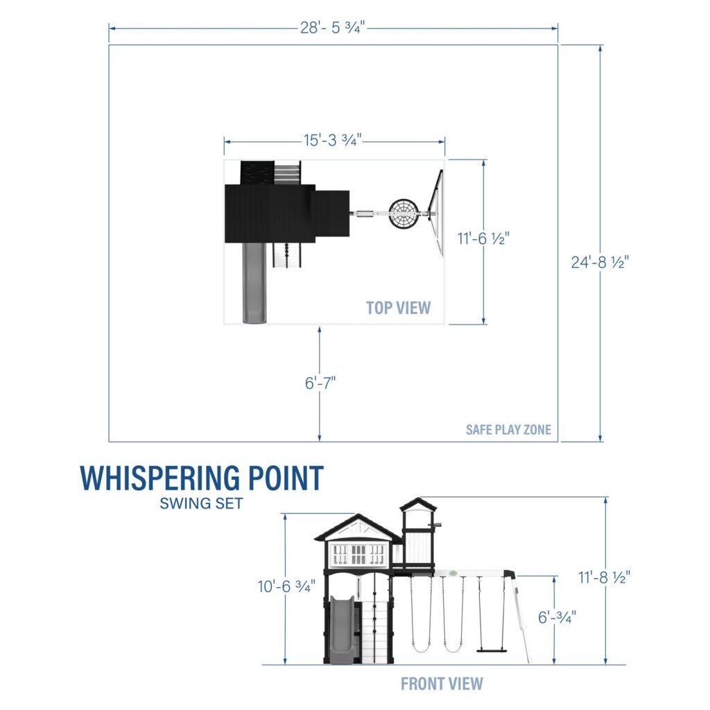 Backyard Discovery Whispering Point playset dimensions diagram