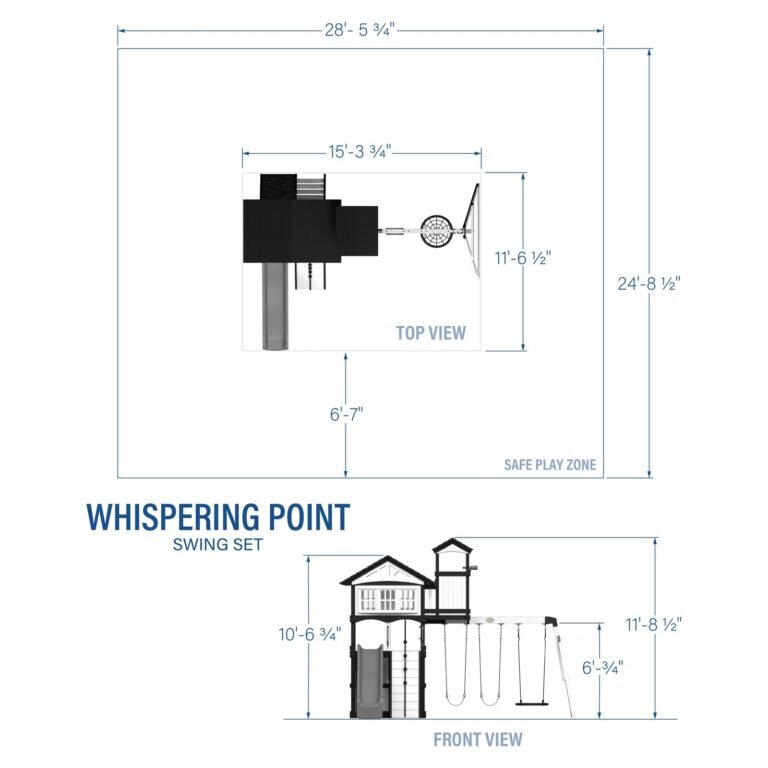 Backyard Discovery Whispering Point playset dimensions diagram