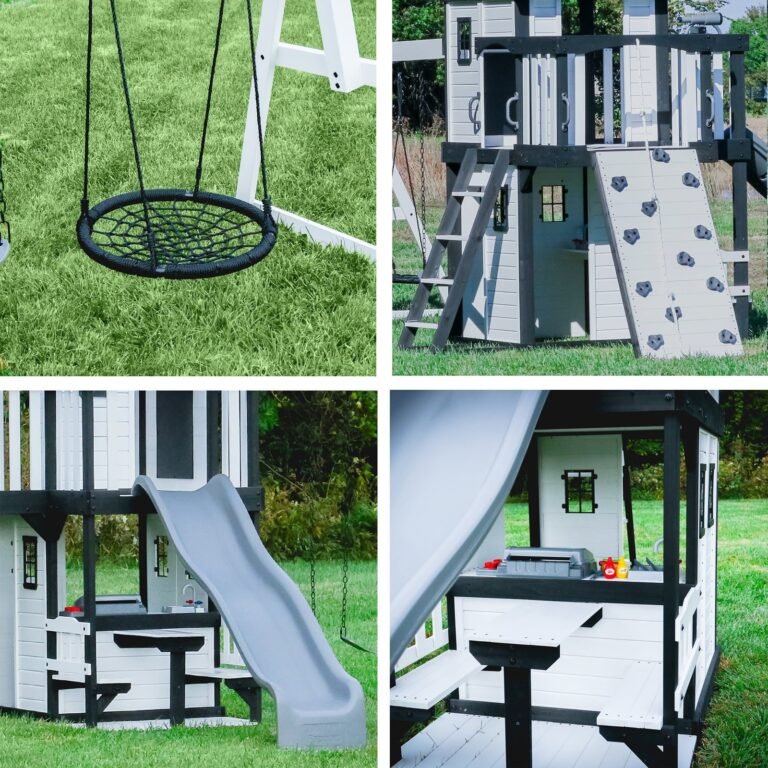 Backyard Discovery Canyon Creek White playset lifestyle view