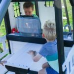 Backyard Discovery Canyon Creek White playset outdoor play area view
