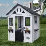 Backyard Discovery Sweetwater White wooden kids backyard playhouse