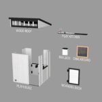 Backyard Discovery Caraway Cottage White cedar playhouse exploded assembly view