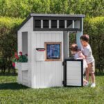 Backyard Discovery Caraway Cottage White playhouse hinged half door