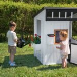 Backyard Discovery Caraway Cottage White playhouse decorative flower box