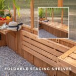Bellerose 11 ft. x 7 ft. Wood Backyard Greenhouse Kit shown in an outdoor setting