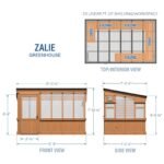 Backyard Discovery Zalie 12 x 7 greenhouse dimensions diagram