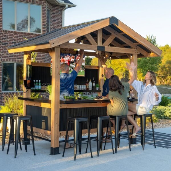 Backyard Discovery Palisade wood patio bar and serving station