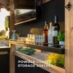 Backyard Discovery Palisade patio bar integrated steel shelves