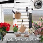 Willow Pre-Stained & Sealed White 9 ft. x 6 ft. Wood Backyard Greenhouse Kit shown in an outdoor setting