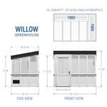 Backyard Discovery Willow White 9 x 6 greenhouse dimensions diagram