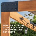 Brendan 12 ft. x 10 ft. Pergola with Sail-Shade Canopy shown in an outdoor setting