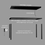 Backyard Discovery Sarasota 16 x 10 louvered pergola exploded assembly view