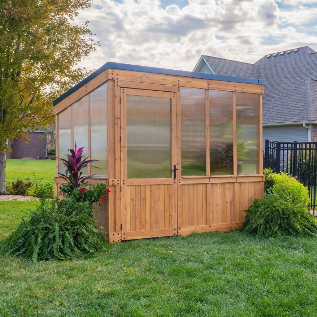Backyard Discovery Willow 9 x 6 wood backyard greenhouse
