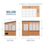 Backyard Discovery Willow 9 x 6 greenhouse dimensions diagram