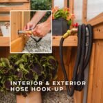 Bellerose 9 ft. x 6 ft. Wood Backyard Greenhouse Kit shown in an outdoor setting