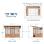 Backyard Discovery Poppy 11 x 7 greenhouse dimensions diagram