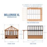 Backyard Discovery Bellerose XL 13 x 11 greenhouse dimensions diagram