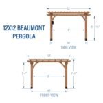 Backyard Discovery Beaumont 12 x 12 pergola dimensions diagram