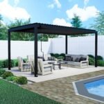 Backyard Discovery Sarasota 18 x 10 freestanding louvered pergola