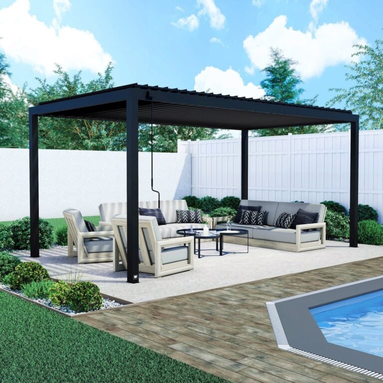Backyard Discovery Sarasota 18 x 10 freestanding louvered pergola
