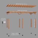 Backyard Discovery Beaumont 24 x 12 pergola exploded assembly view