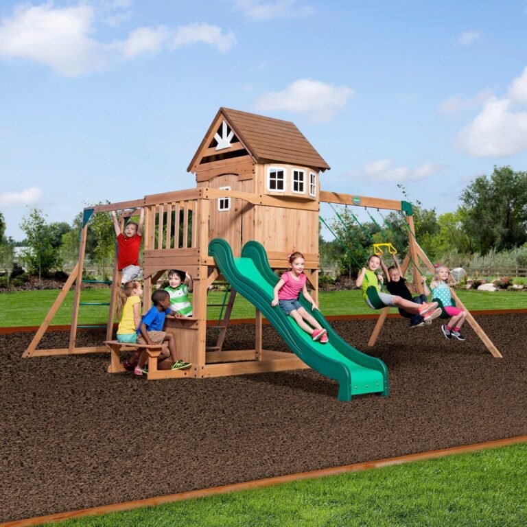 Backyard Discovery Montpelier wooden backyard playset and swing set