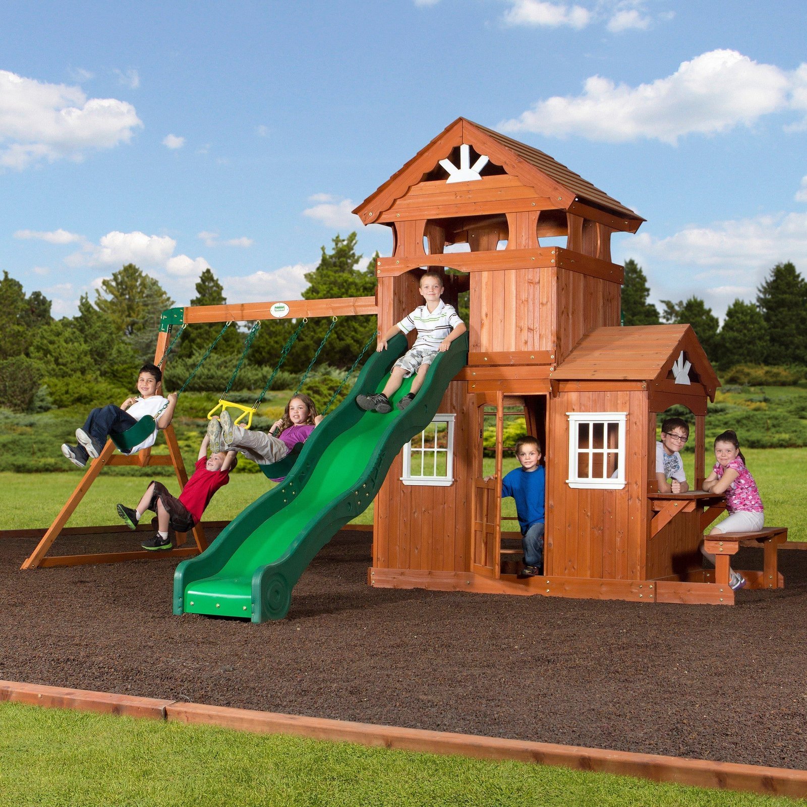 65413B-Hero.jpg Backyard Discovery Shenandoah wooden backyard playset and swing set