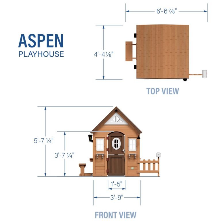 Backyard Discovery Aspen playhouse dimensions diagram