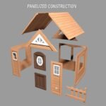 Backyard Discovery Aspen cedar playhouse exploded assembly view