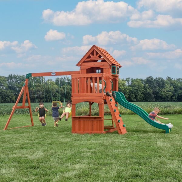 Backyard Discovery Atlantis wooden backyard playset and swing set