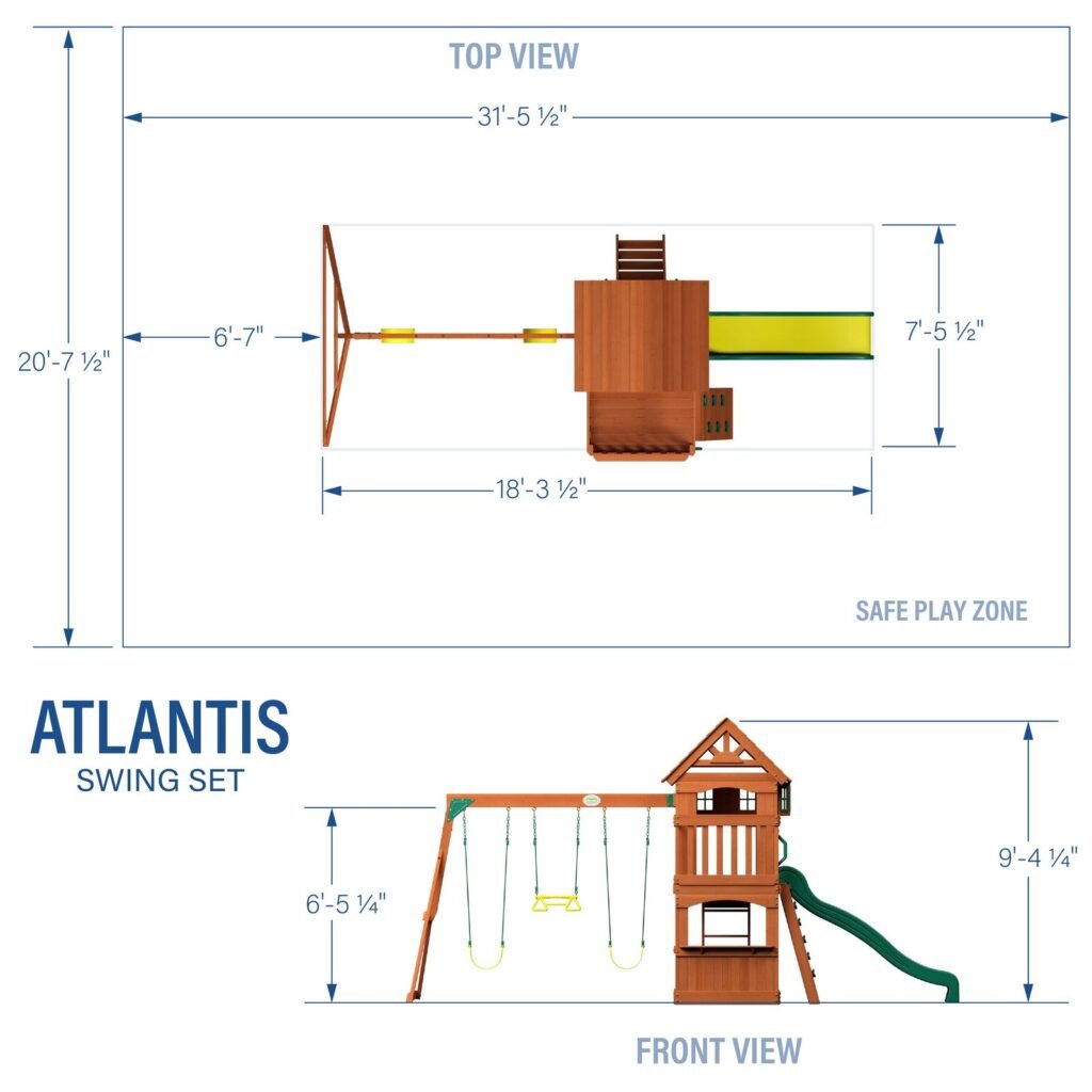 Backyard Discovery Atlantis playset dimensions diagram