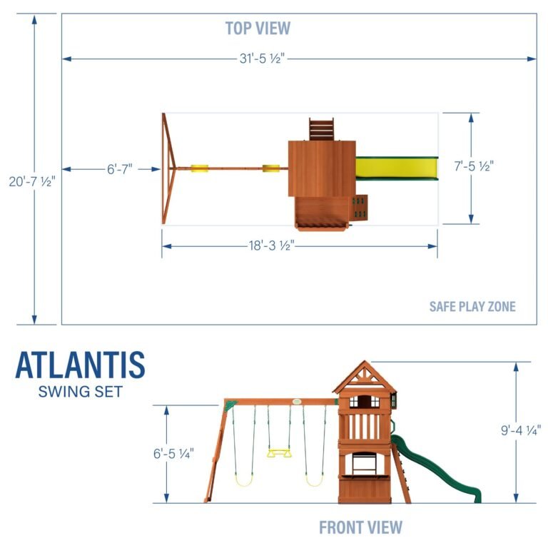 Backyard Discovery Atlantis playset dimensions diagram