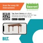 Somerville Walnut Stain 14 ft. x 10 ft. Outdoor Patio Pergola BILT guided assembly information