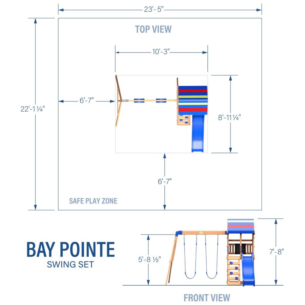 Backyard Discovery Bay Pointe playset dimensions diagram